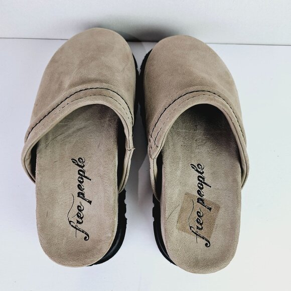 Free People Women's Milo Beige Suede Platform Slip-On Clogs, Sz 8 - Picture 8 of 11